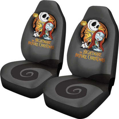 Nightmare Before Christmas Cartoon Car Seat Covers | Cute Chibi Jack Skellington Sally And Zero Seat Covers Ci100601