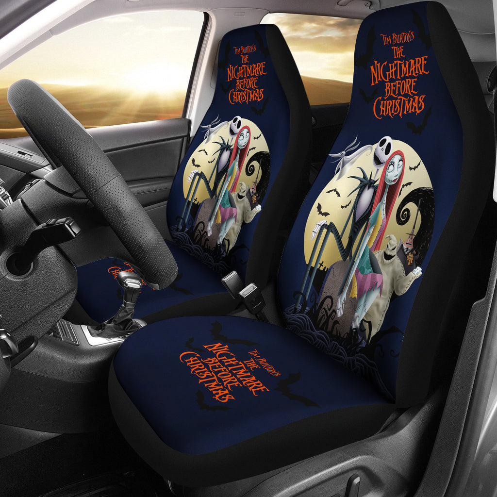 Nightmare Before Christmas Cartoon Car Seat Covers | Jack And Sally With Villains Oogie Boogie Seat Covers Ci092502