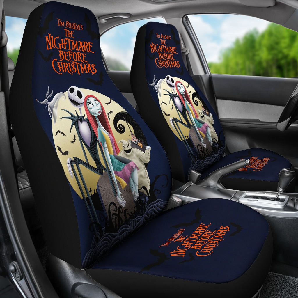 Nightmare Before Christmas Cartoon Car Seat Covers | Jack And Sally With Villains Oogie Boogie Seat Covers Ci092502
