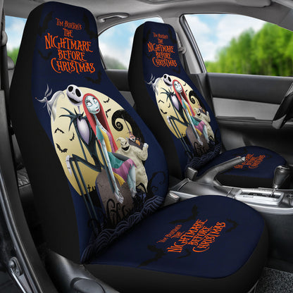 Nightmare Before Christmas Cartoon Car Seat Covers | Jack And Sally With Villains Oogie Boogie Seat Covers Ci092502