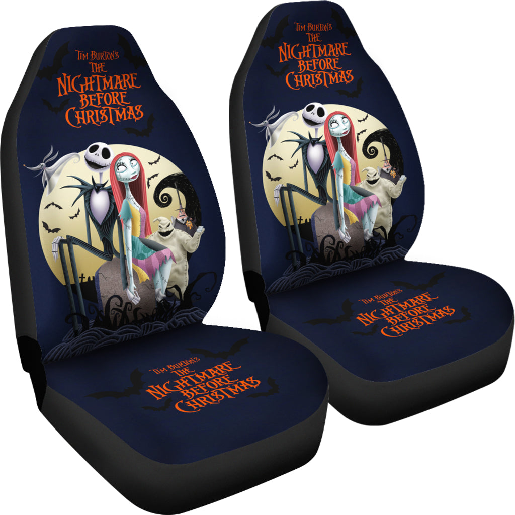 Nightmare Before Christmas Cartoon Car Seat Covers | Jack And Sally With Villains Oogie Boogie Seat Covers Ci092502
