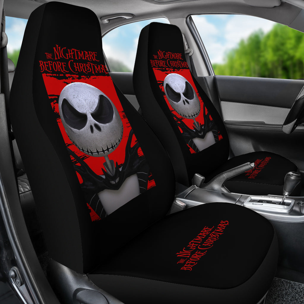 Nightmare Before Christmas Cartoon Car Seat Covers - Jack Skellington Funny Serious Face Seat Covers Ci101103