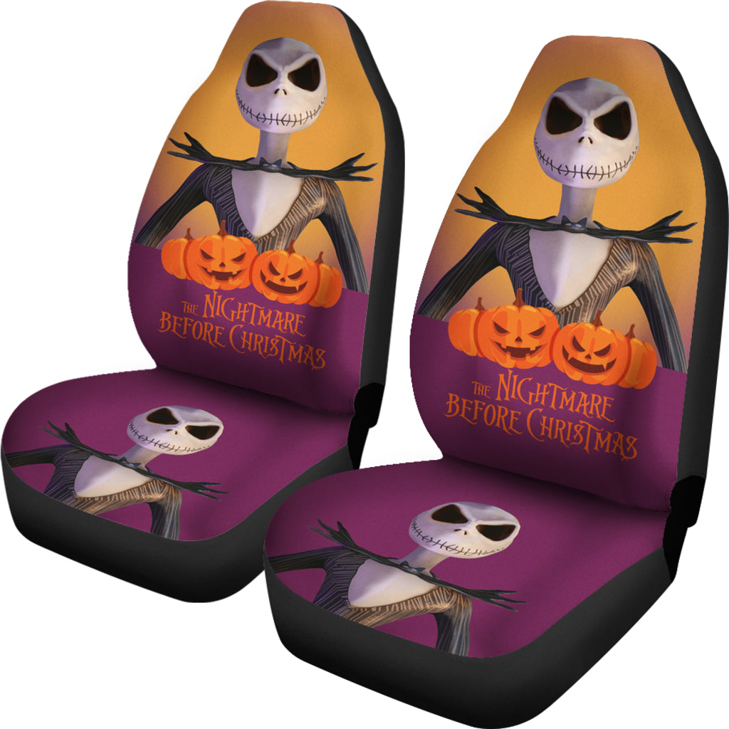 Nightmare Before Christmas Cartoon Car Seat Covers - Jack Skellington Human Shape Evil Pumpkins Seat Covers Ci100803