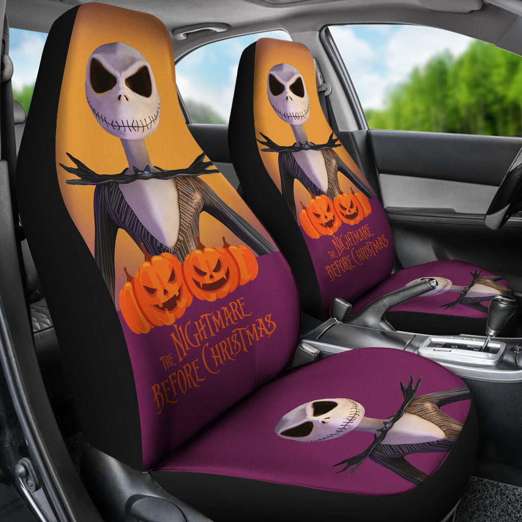 Nightmare Before Christmas Cartoon Car Seat Covers - Jack Skellington Human Shape Evil Pumpkins Seat Covers Ci100803