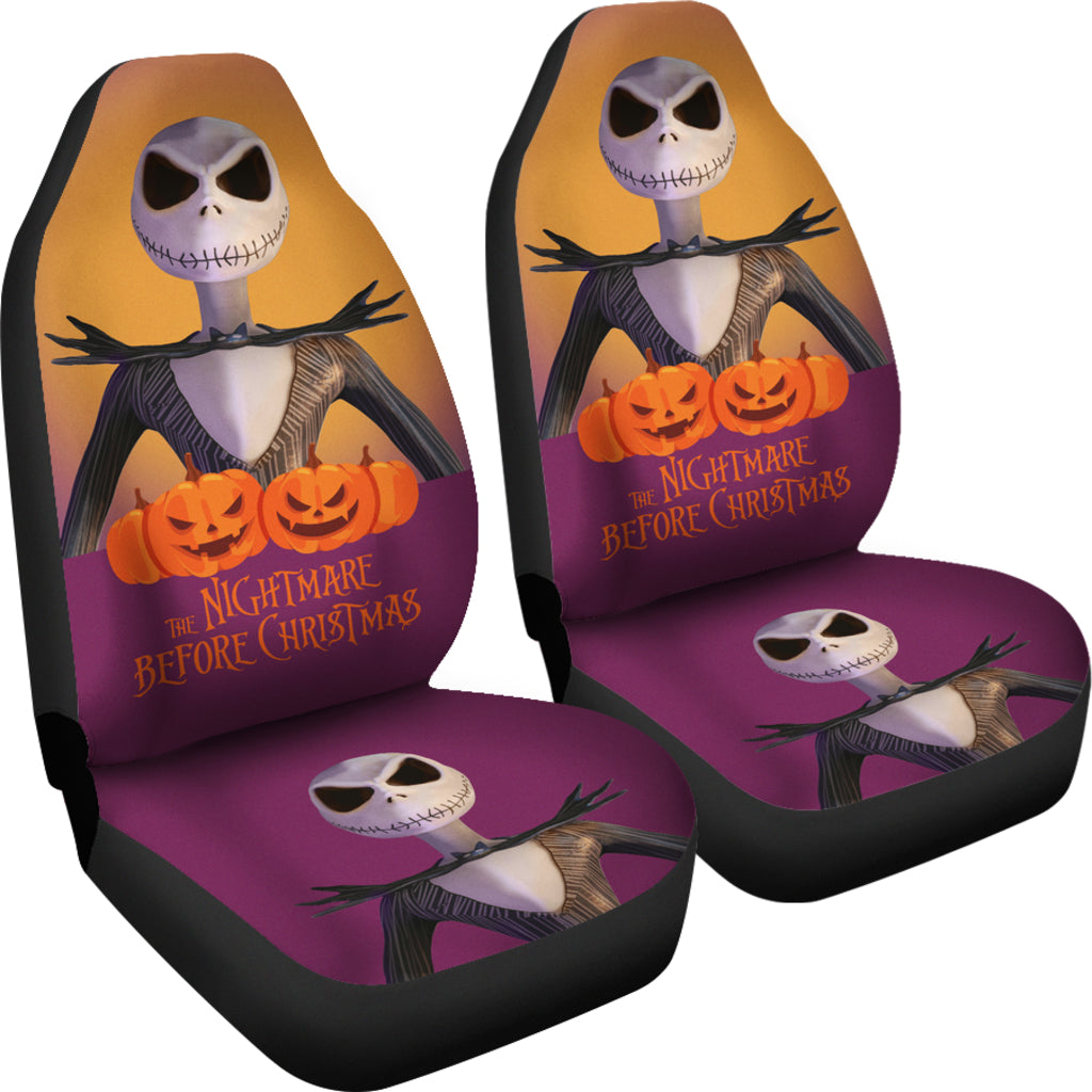 Nightmare Before Christmas Cartoon Car Seat Covers - Jack Skellington Human Shape Evil Pumpkins Seat Covers Ci100803