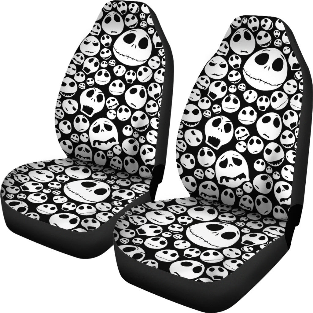 Nightmare Before Christmas Cartoon Car Seat Covers | Jack Skellington Multiple Emotion Face Seat Covers Ci100604