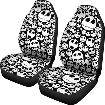 Nightmare Before Christmas Cartoon Car Seat Covers | Jack Skellington Multiple Emotion Face Seat Covers Ci100604