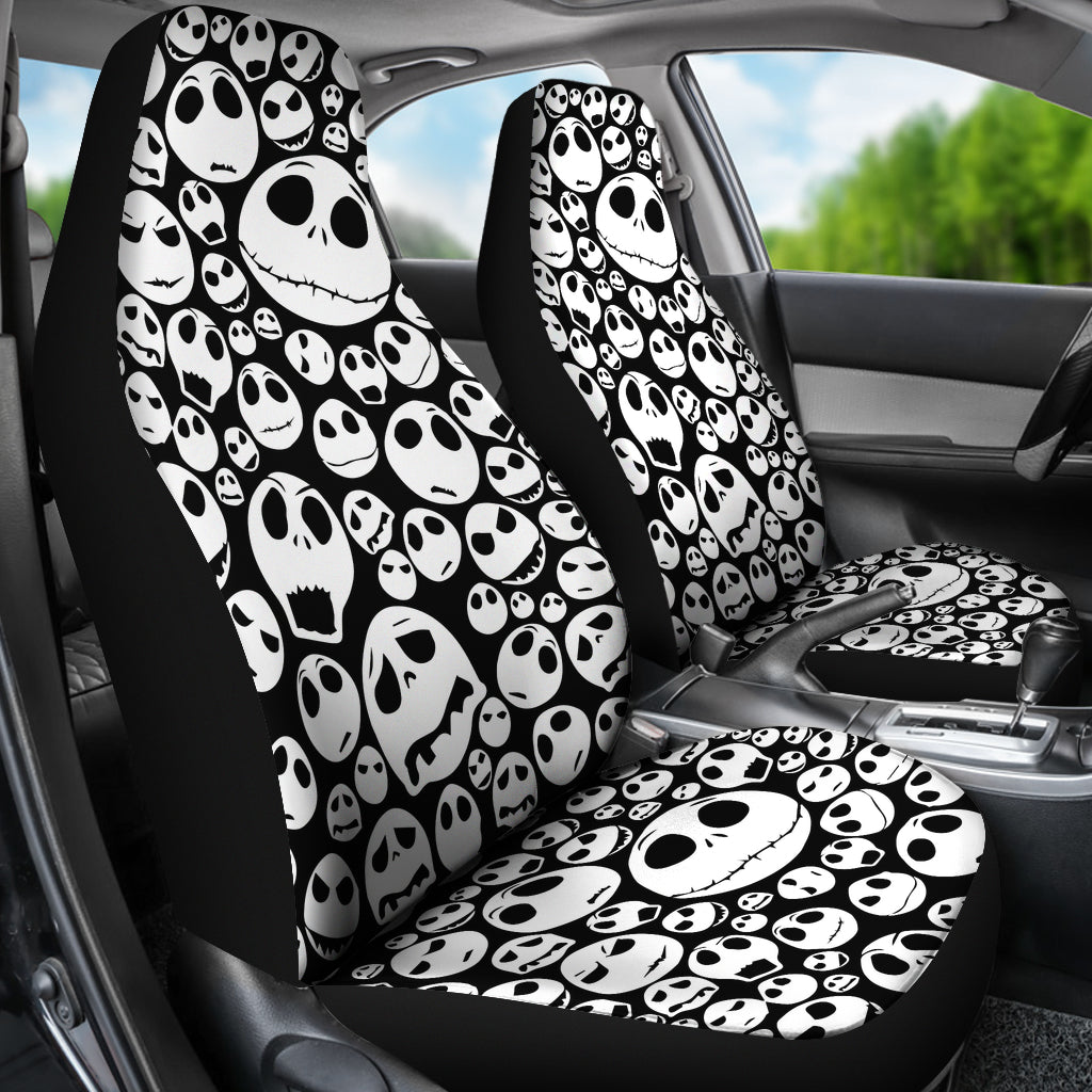 Nightmare Before Christmas Cartoon Car Seat Covers | Jack Skellington Multiple Emotion Face Seat Covers Ci100604