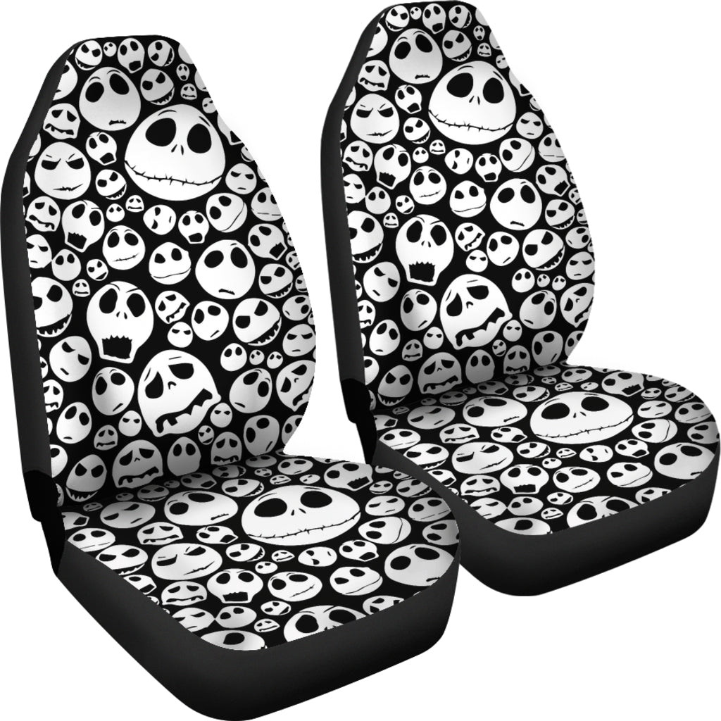 Nightmare Before Christmas Cartoon Car Seat Covers | Jack Skellington Multiple Emotion Face Seat Covers Ci100604