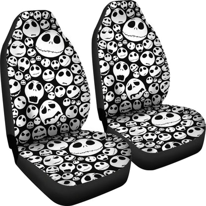Nightmare Before Christmas Cartoon Car Seat Covers | Jack Skellington Multiple Emotion Face Seat Covers Ci100604