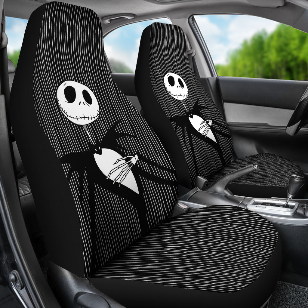 Nightmare Before Christmas Cartoon Car Seat Covers | Jack Skellington Portrait Introduction Seat Covers Ci100703