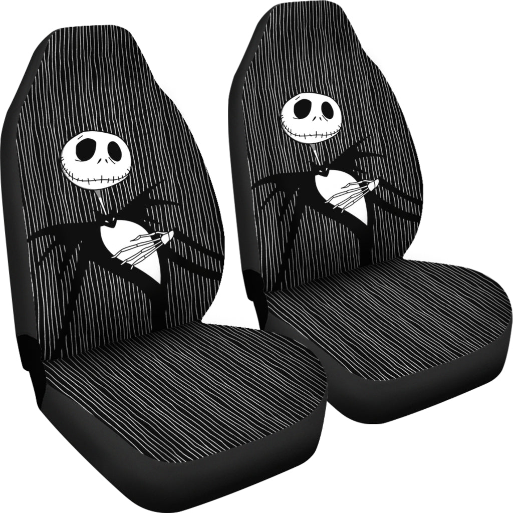 Nightmare Before Christmas Cartoon Car Seat Covers | Jack Skellington Portrait Introduction Seat Covers Ci100703