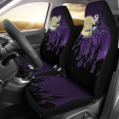Nightmare Before Christmas Cartoon Car Seat Covers | Jack Skellington Standing On Roof Oogie Seat Covers Ci100704