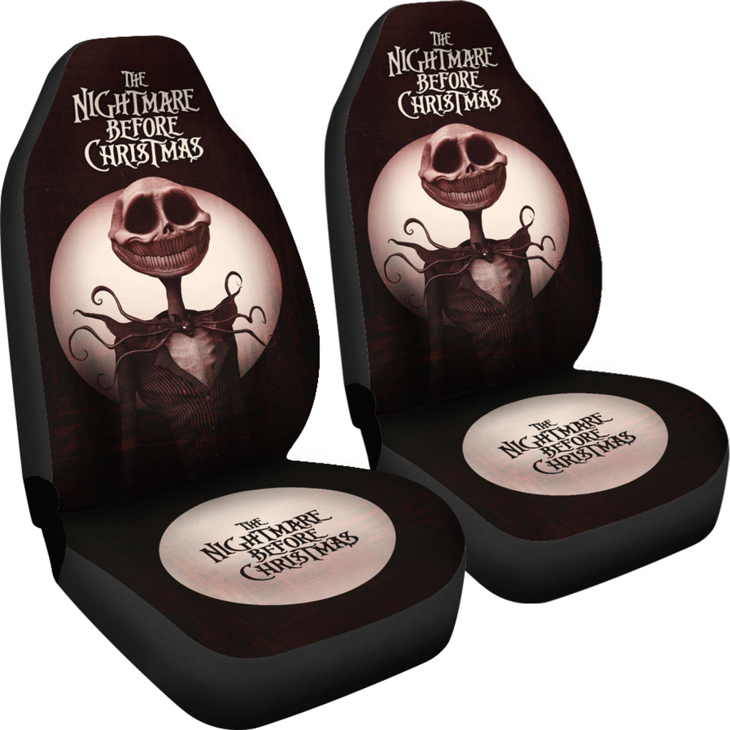 Nightmare Before Christmas Cartoon Car Seat Covers - Old Jack Skellington Portrait Smiling Scary Teeth Seat Covers Ci101105