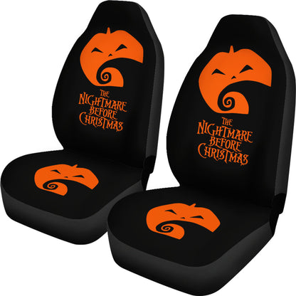 Nightmare Before Christmas Cartoon Car Seat Covers - Pumpkin And The Hill Minimal Seat Covers Ci093003