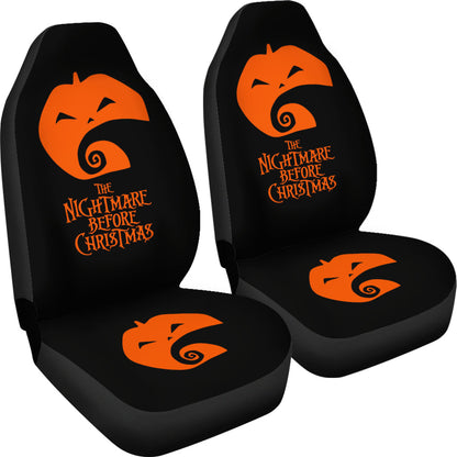 Nightmare Before Christmas Cartoon Car Seat Covers - Pumpkin And The Hill Minimal Seat Covers Ci093003