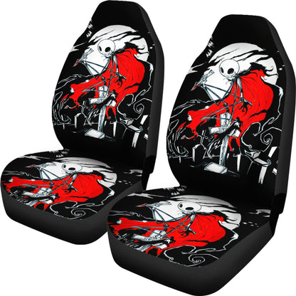 Nightmare Before Christmas Cartoon Car Seat Covers | Scary Jack Skellington Red Cloak Seat Covers Ci092405