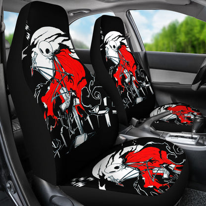Nightmare Before Christmas Cartoon Car Seat Covers | Scary Jack Skellington Red Cloak Seat Covers Ci092405