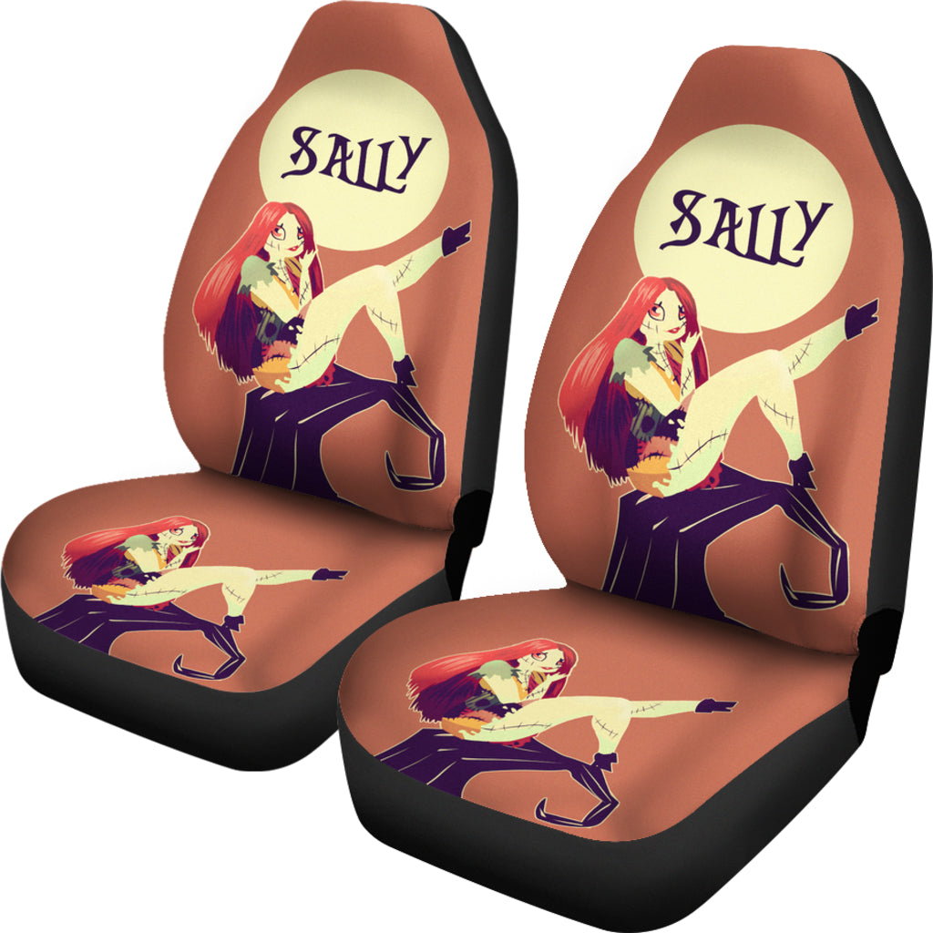 Nightmare Before Christmas Cartoon Car Seat Covers - Sexy Sally Sitting On The Hill Orange Seat Covers Ci101505