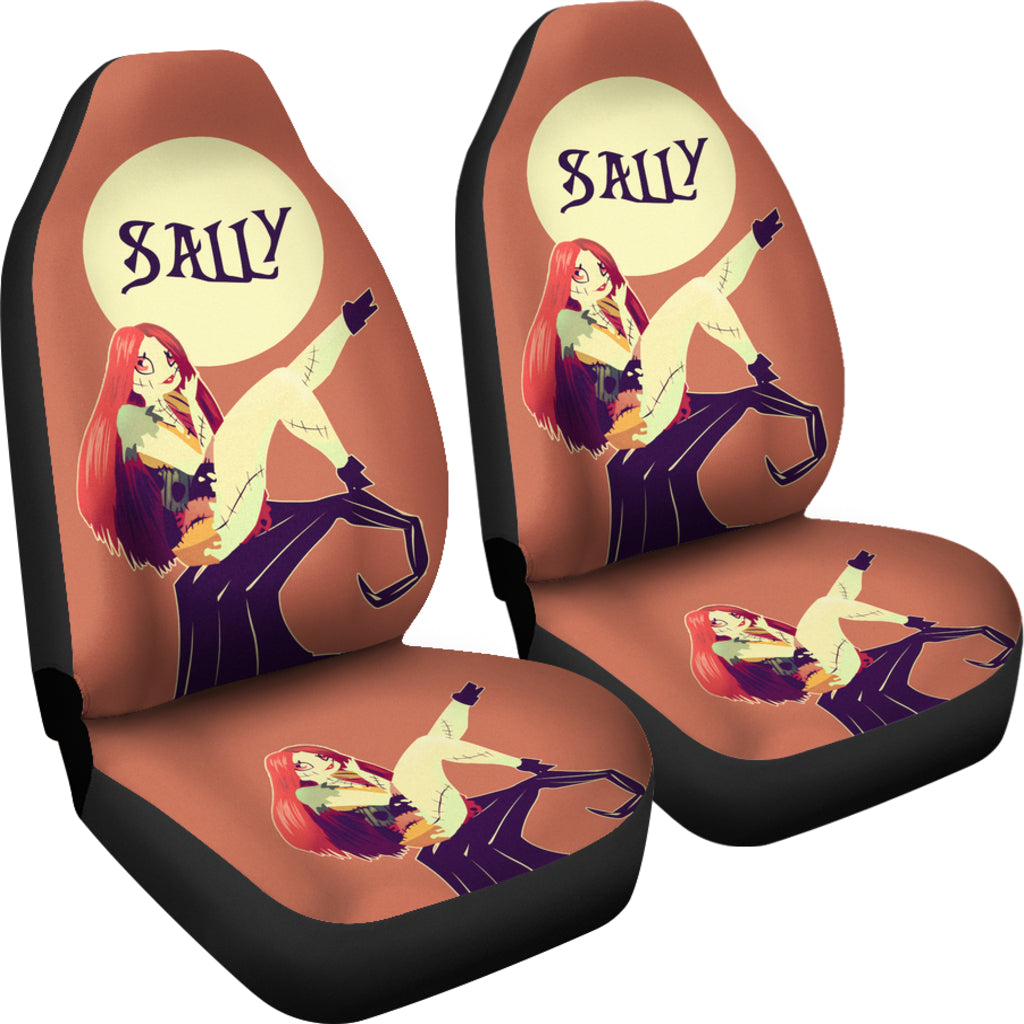 Nightmare Before Christmas Cartoon Car Seat Covers - Sexy Sally Sitting On The Hill Orange Seat Covers Ci101505