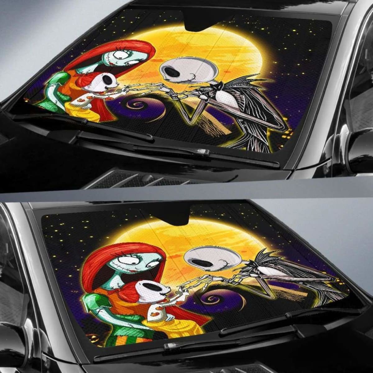 Nightmare Before Christmas Family Car Auto Sun Shades Universal Fit 051312