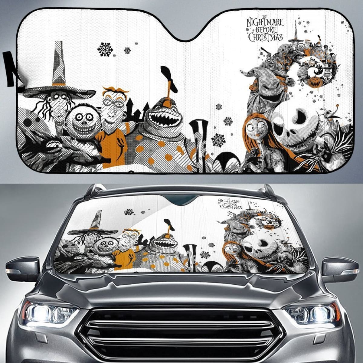 Nightmare Before Christmas Full Character Auto Sun Shades Lt02 Universal Fit 111204