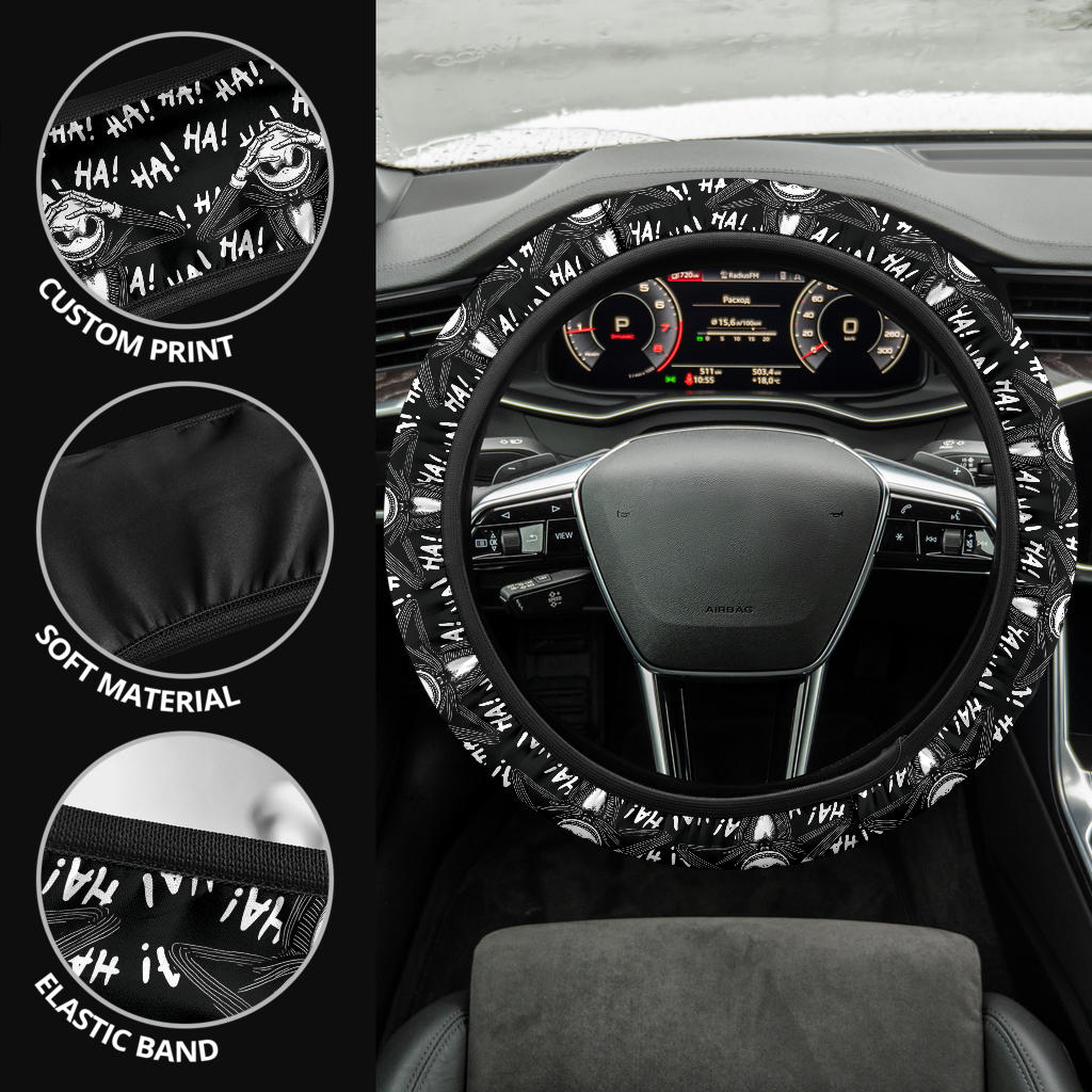 Nightmare Before Christmas Haha Premium Custom Car Steering Wheel Cover