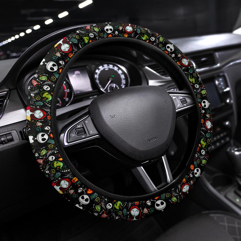 Nightmare Before Christmas Jack And Sally Custom Car Steering Wheel Cover