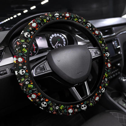 Nightmare Before Christmas Jack And Sally Custom Car Steering Wheel Cover