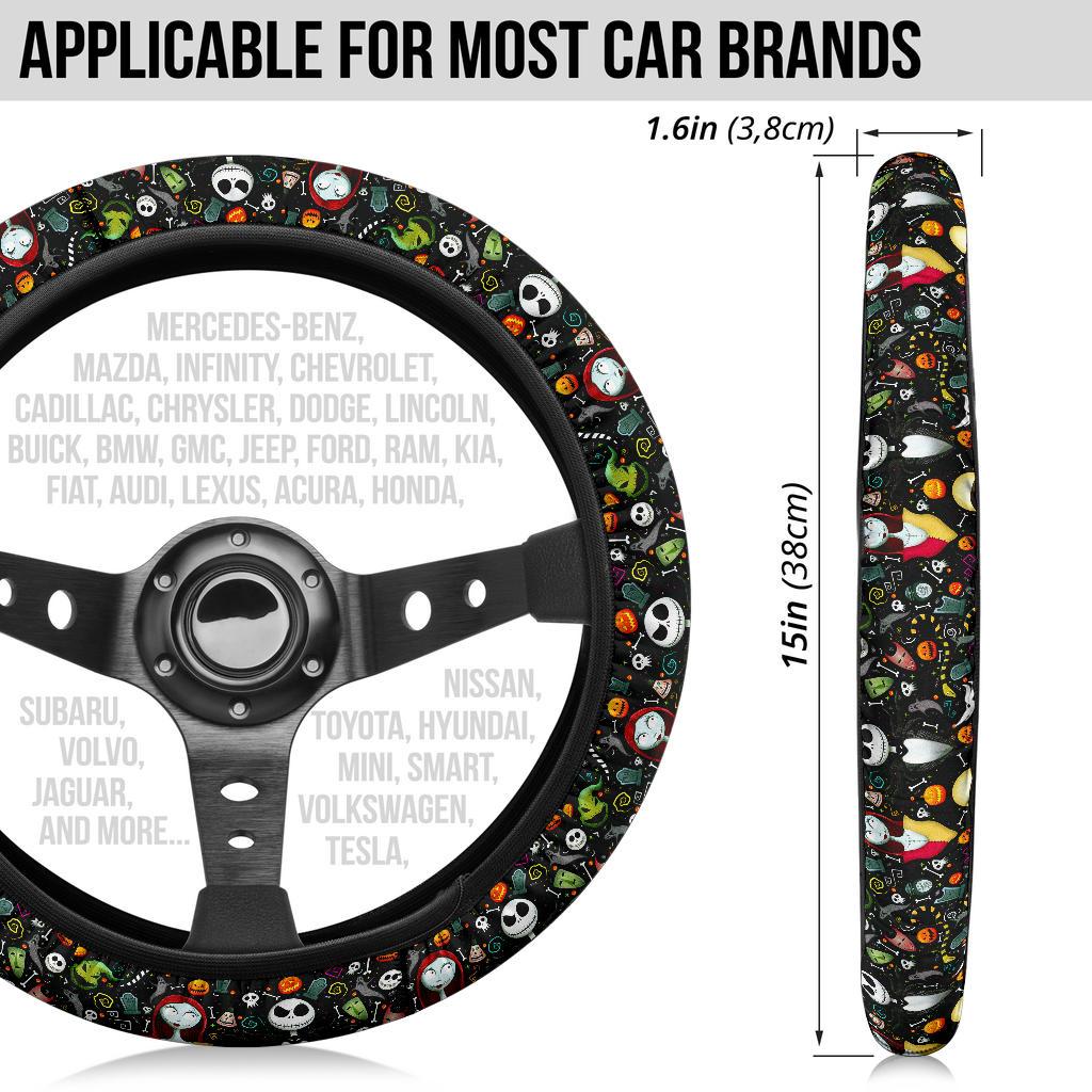 Nightmare Before Christmas Jack And Sally Custom Car Steering Wheel Cover