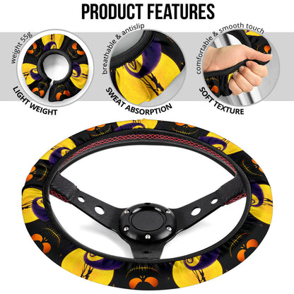 Nightmare Before Christmas Jack Face Smile Premium Car Steering Wheel Cover