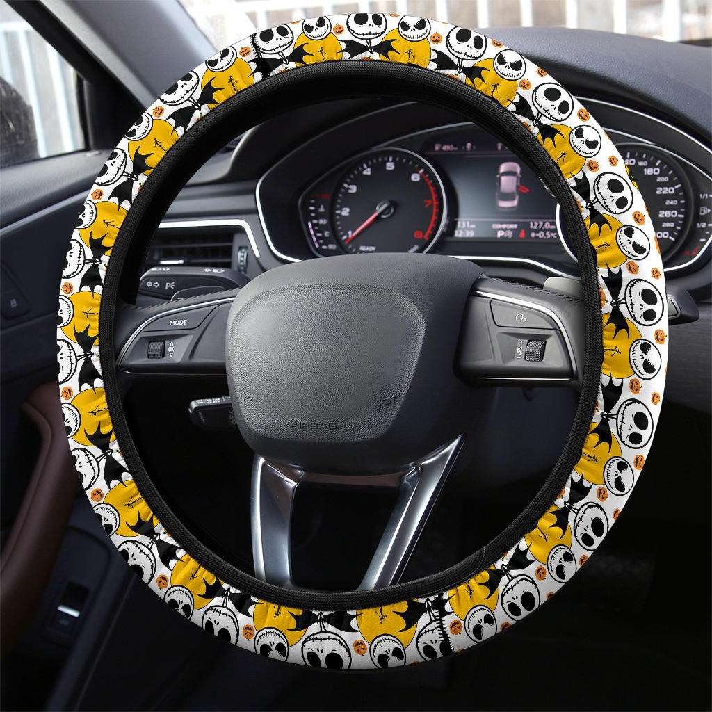 Nightmare Before Christmas Jack Head Funny Premium Custom Car Steering Wheel Cover