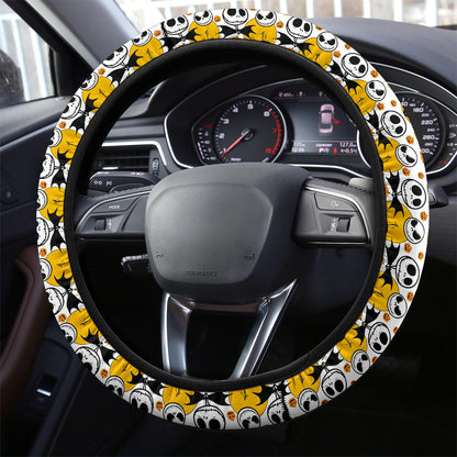 Nightmare Before Christmas Jack Head Funny Premium Custom Car Steering Wheel Cover