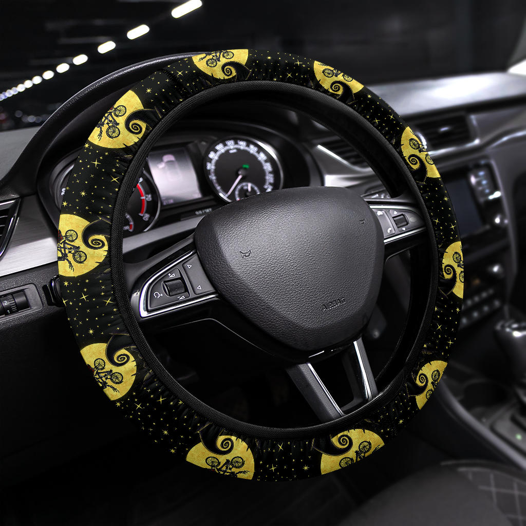 Nightmare Before Christmas Moon Sky Premium Custom Car Steering Wheel Cover