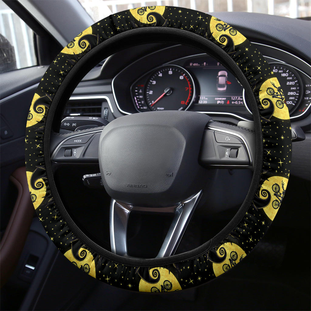 Nightmare Before Christmas Moon Sky Premium Custom Car Steering Wheel Cover