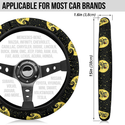 Nightmare Before Christmas Moon Sky Premium Custom Car Steering Wheel Cover