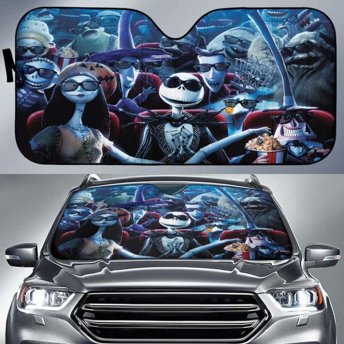 Nightmare Before Christmas Watching Car Auto Sun Shades Universal Fit 051312