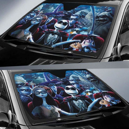 Nightmare Before Christmas Watching Car Auto Sun Shades Universal Fit 051312