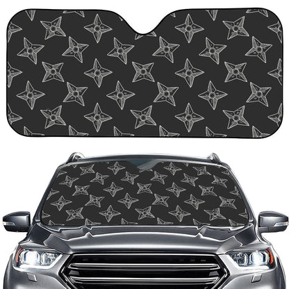 Ninja Weapon Pattern Print Car Windshield Sun Shade