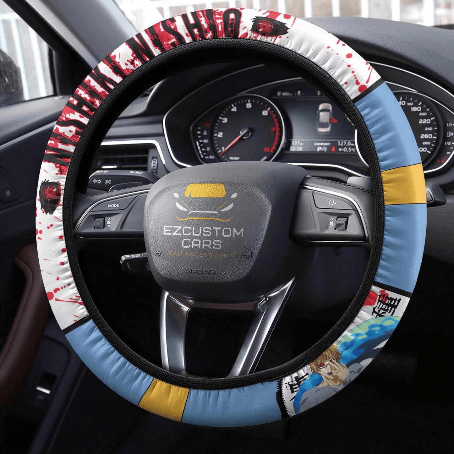 Nishiki Nishio Anime Steering Wheel Cover Custom Tokyo Ghoul Anime Car Accessories