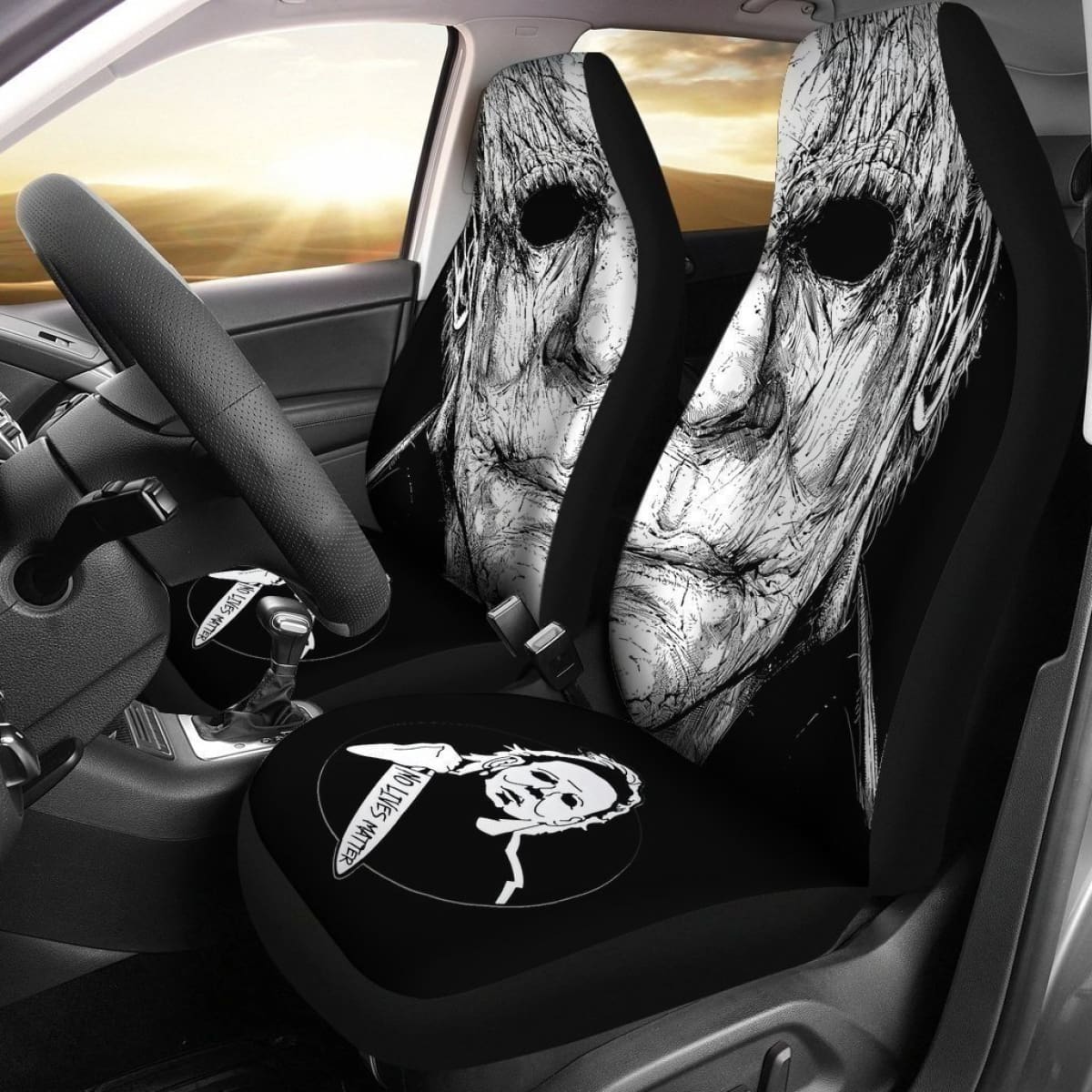No Live Matter Michael Myer Car Seat Covers For Horror Movies Fan Universal Fit 194801