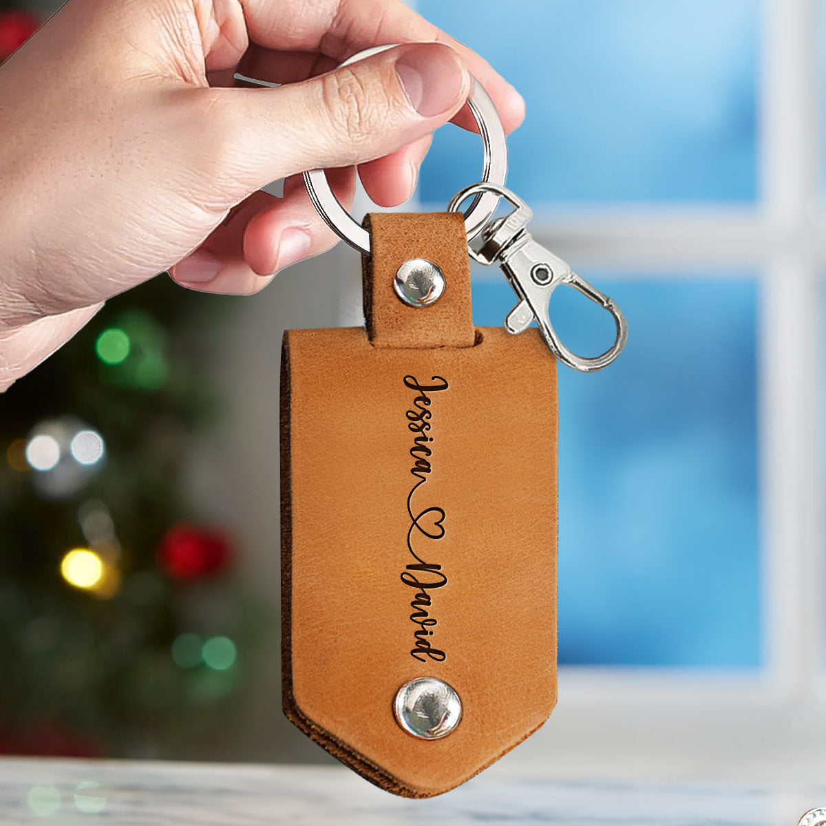 No Matter Where Life Takes Us - Personalized Leather Photo Keychain