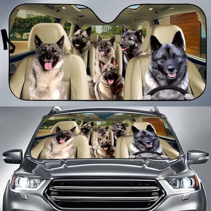Norwegian Elkhound Car All Over Printed 3D Sun Shade