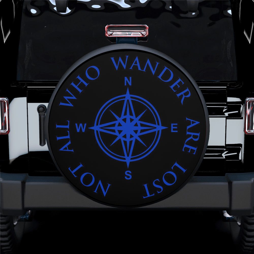 Not All Who Wander Blue Car Spare Tire