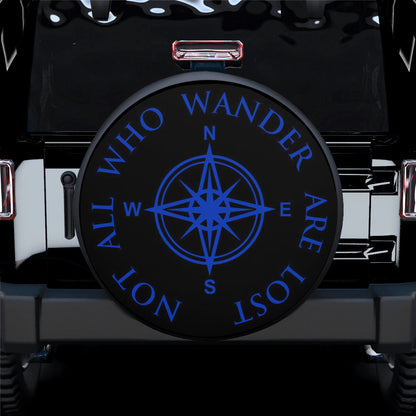 Not All Who Wander Blue Car Spare Tire