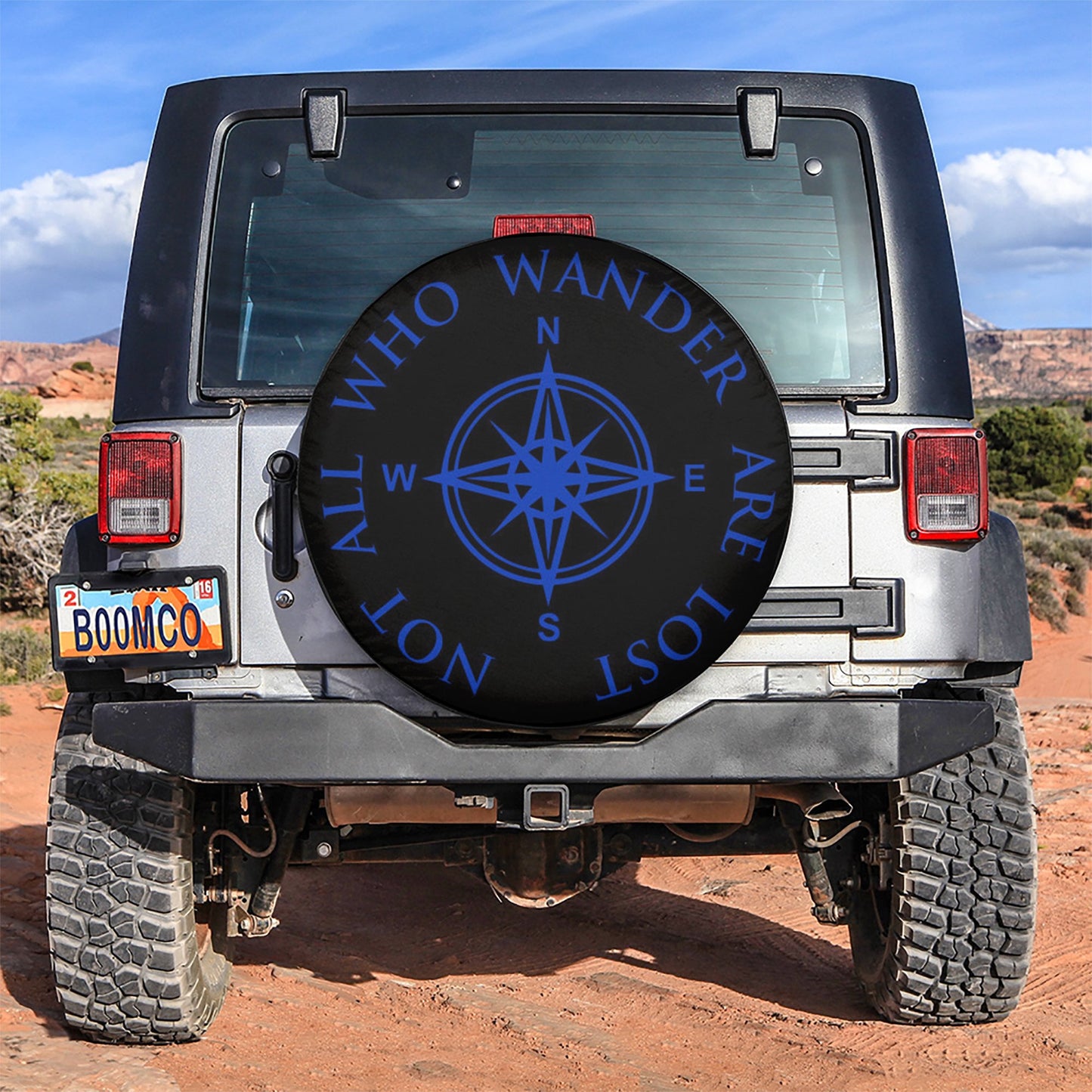 Not All Who Wander Blue Car Spare Tire