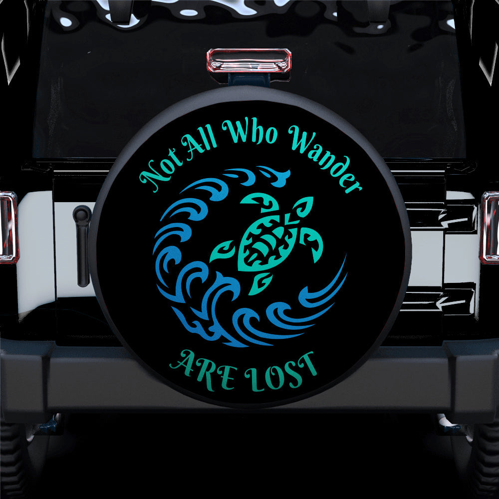 Not All Who Wander Turtle Car Spare Tire Cover