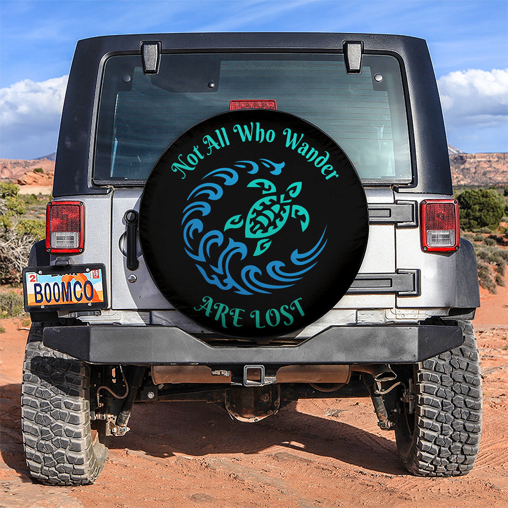Not All Who Wander Turtle Car Spare Tire Cover