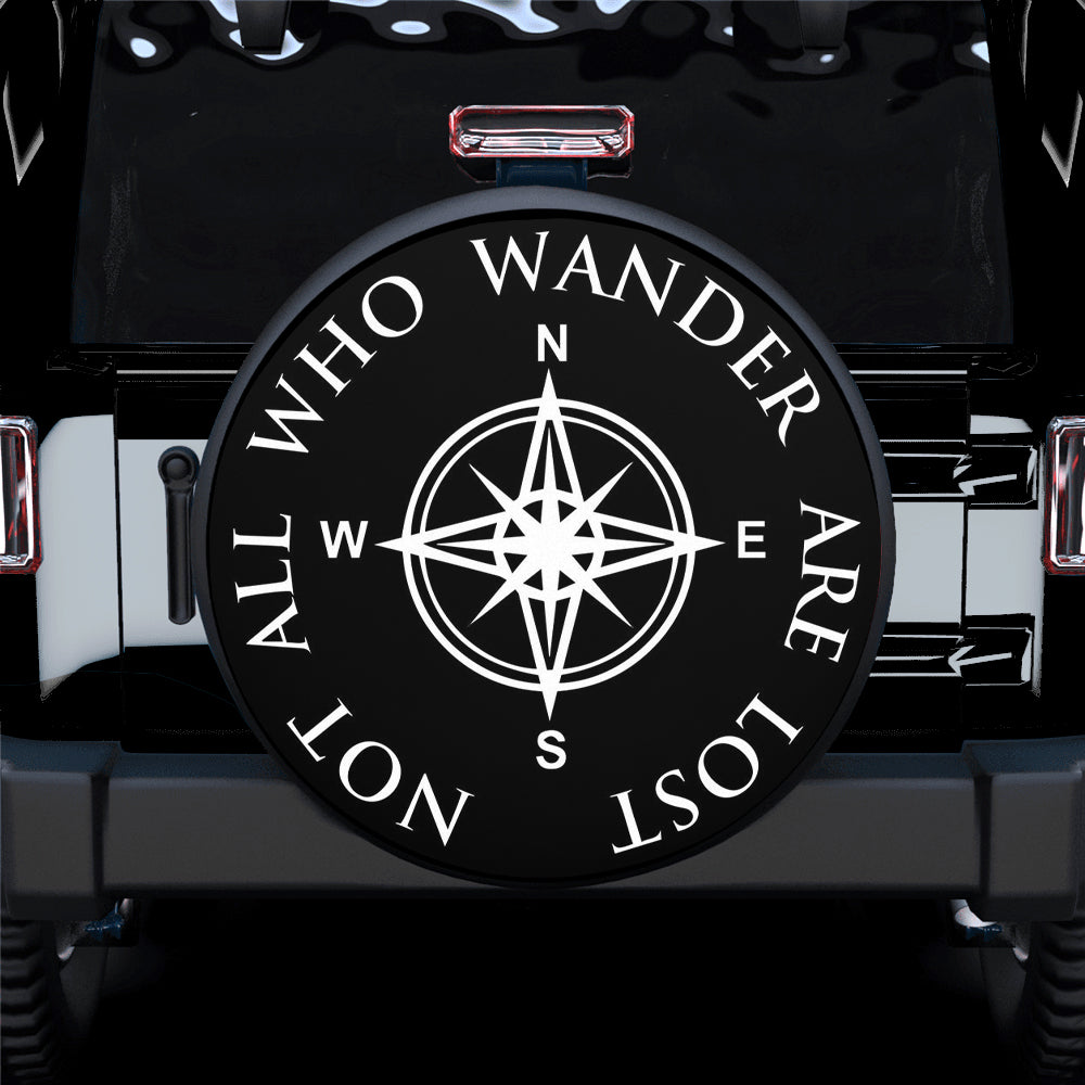 Not All Who Wander White Car Spare Tire