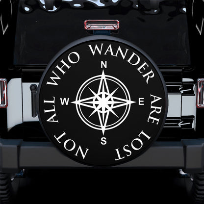 Not All Who Wander White Car Spare Tire